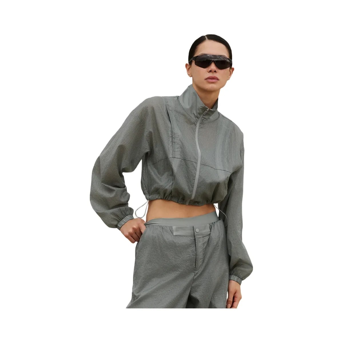 Alo Women's Game Time Full Zip Jacket - Lunar Grey - HypeFly India View 5
