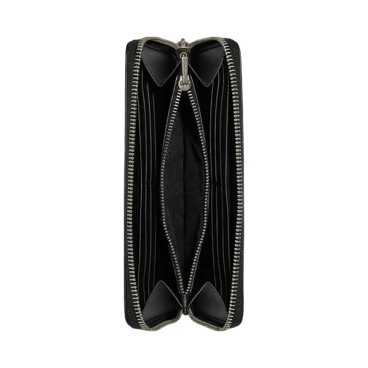 Coach Accordion Wallet In Signature Leather Smooth Leather-Gunmetal-Black - HypeFly India View 2