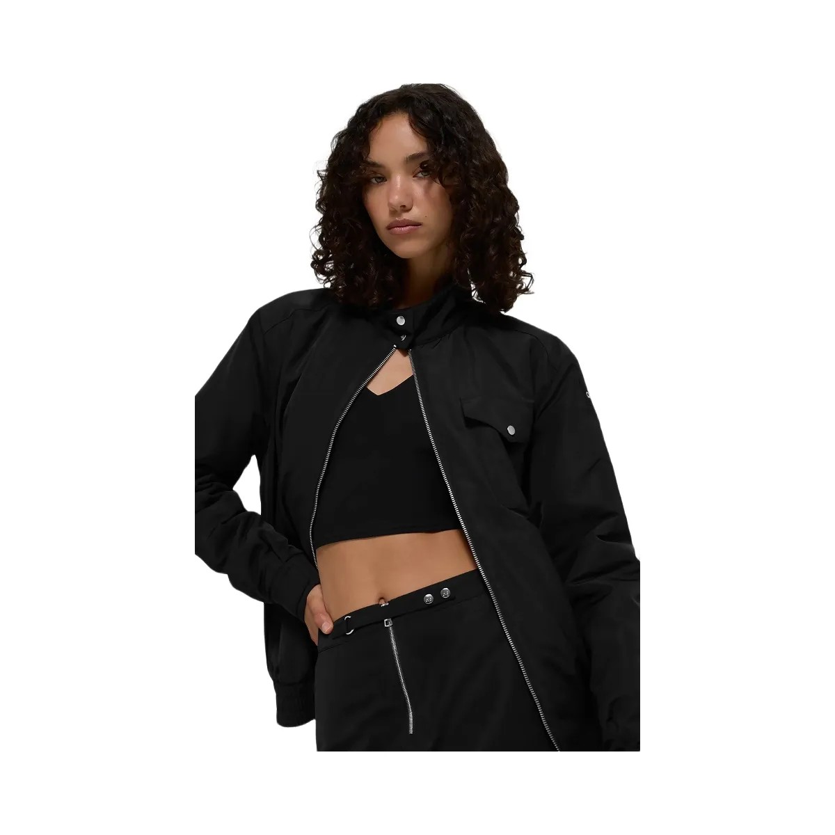 Alo Women's Work It Bomber - Black - HypeFly India View 4