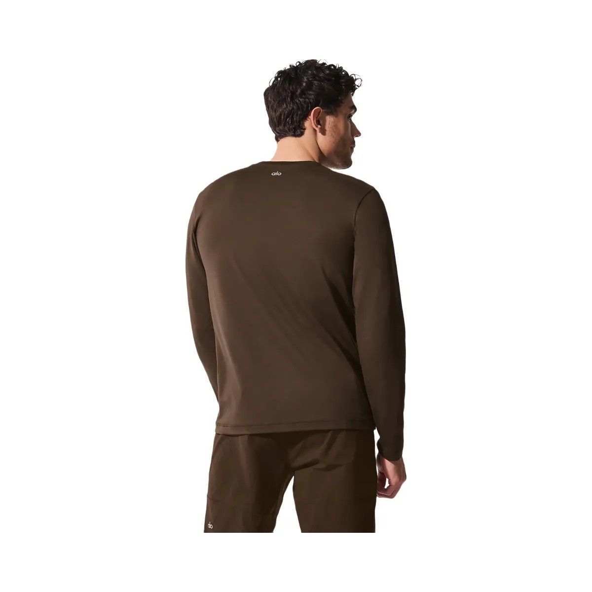 Alo Men's Conquer Reform Crewneck Long Sleeve - Espresso - HypeFly India View 5