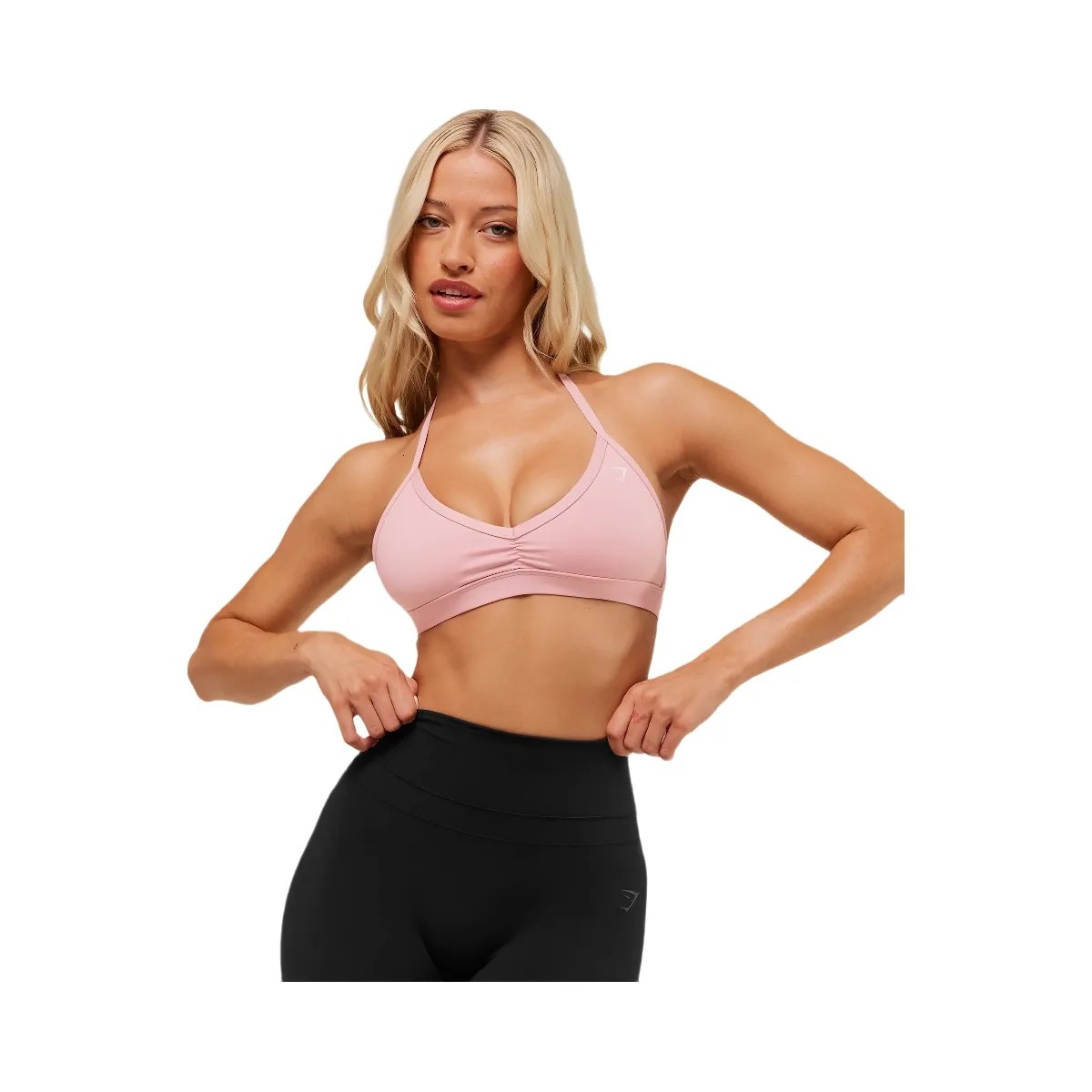 Gymshark Minimal Halterneck Sports Bra - Cloud Pink - HypeFly India View 4