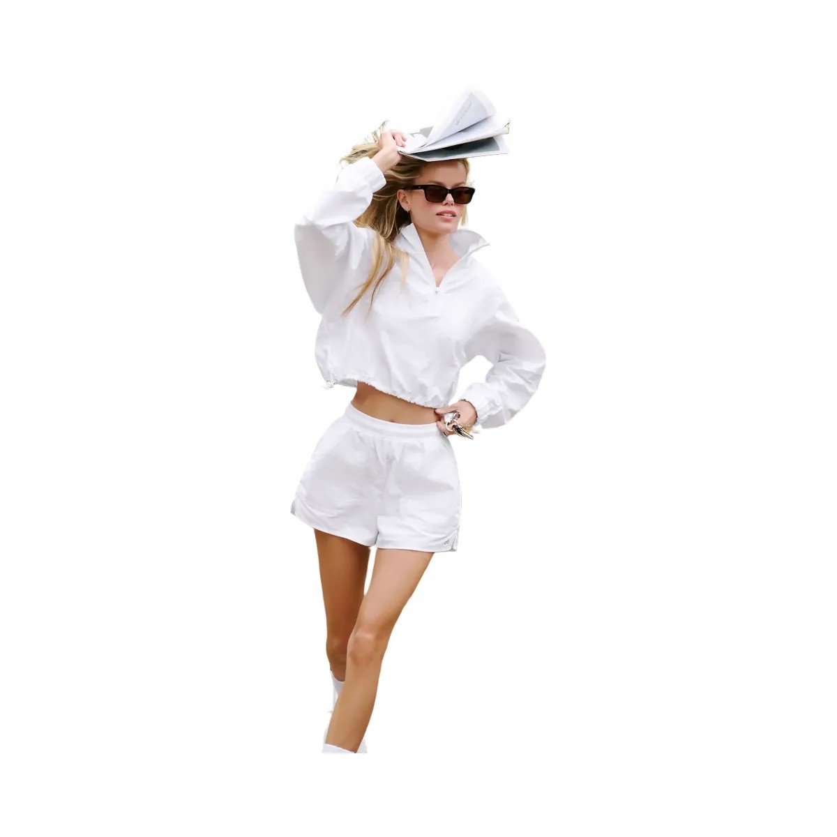 Alo Women's Alumni Short - White - HypeFly India View 5