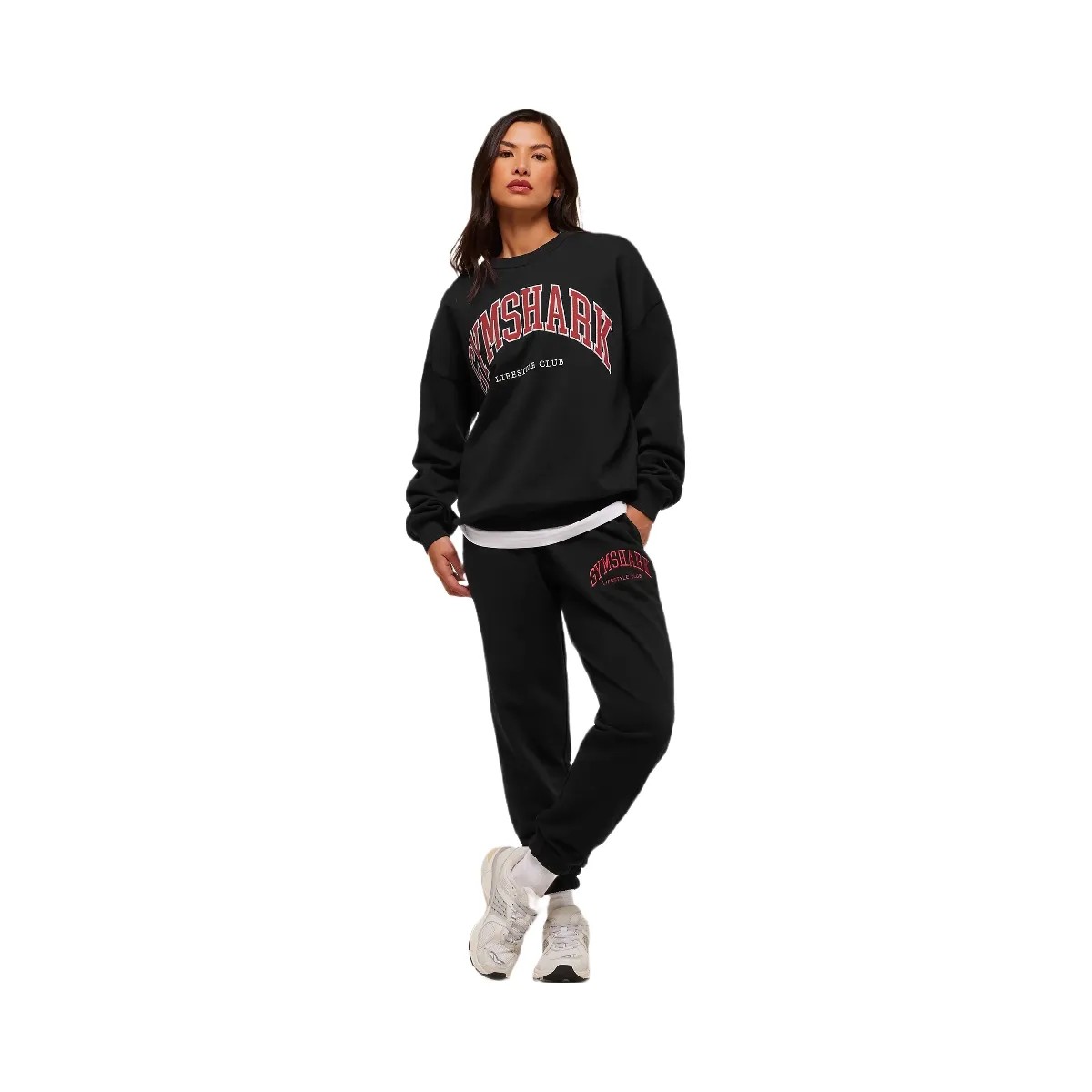 Gymshark Collegiate Graphic Crew Neck Pullover - Black - HypeFly India View 4