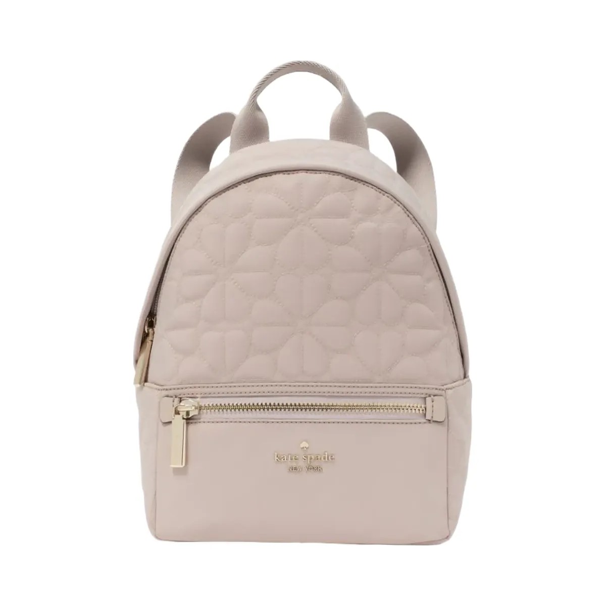 Kate Spade Flower Quilted Fabric Small Backpack Cozy Grey - HypeFly India View 1