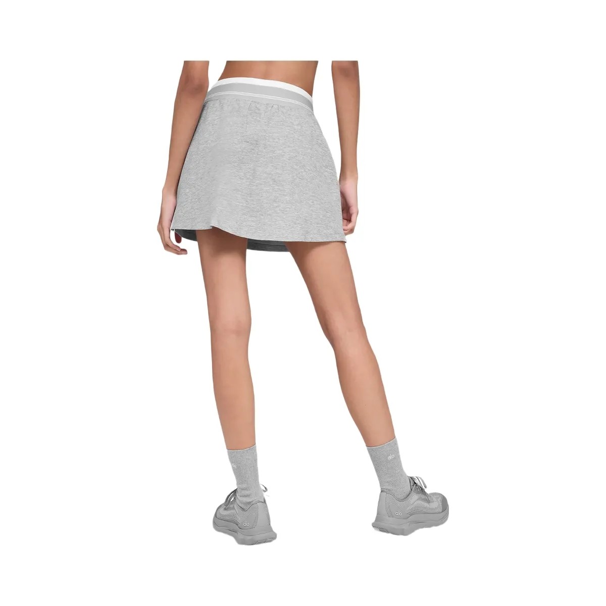 Alo Women's soft Better Together Tennis Skirt - Athletic Heather Grey/White - HypeFly India View 3