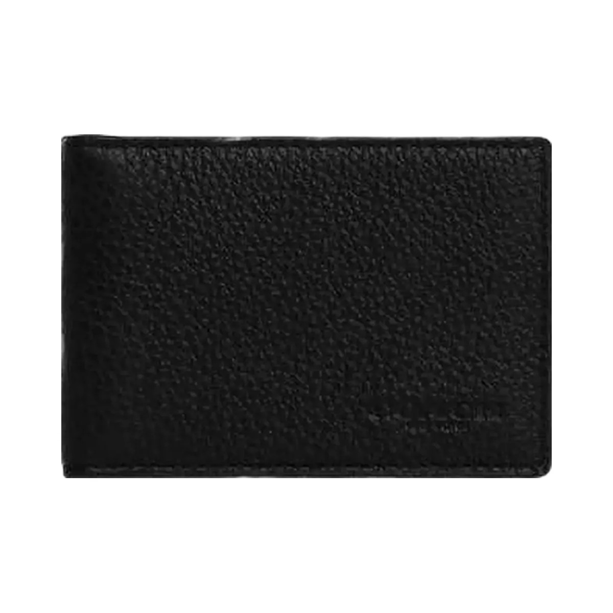 Coach Compact Billfold Wallet Pebbled Leather-Gunmetal-Black - HypeFly India View 3