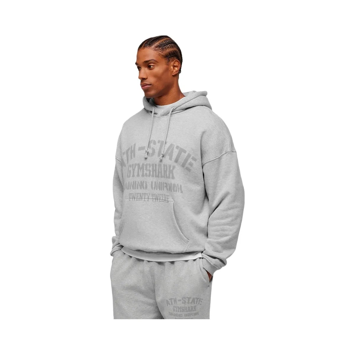 Gymshark Collegiate Hoodie - Bros Soft Grey Marl - HypeFly India View 3