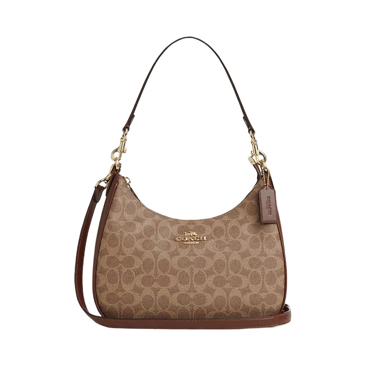 Coach Teri Hobo Bag In Signature Canvas Signature Canvas-Gold-Tan-Brown - HypeFly India View 1