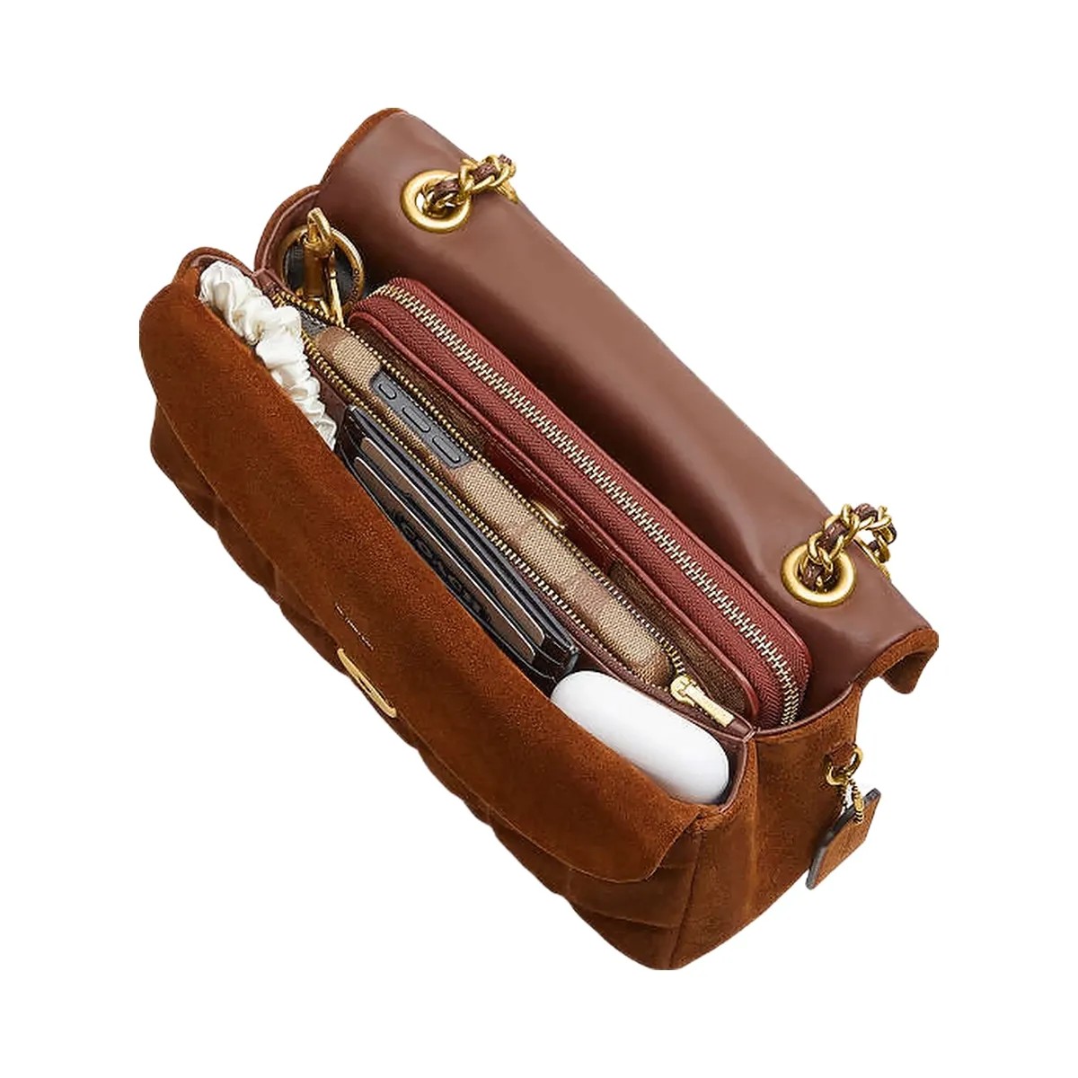 Coach Tabby Shoulder Bag 26 With Quilting Suede-Brass-Warm Brown - HypeFly India View 3