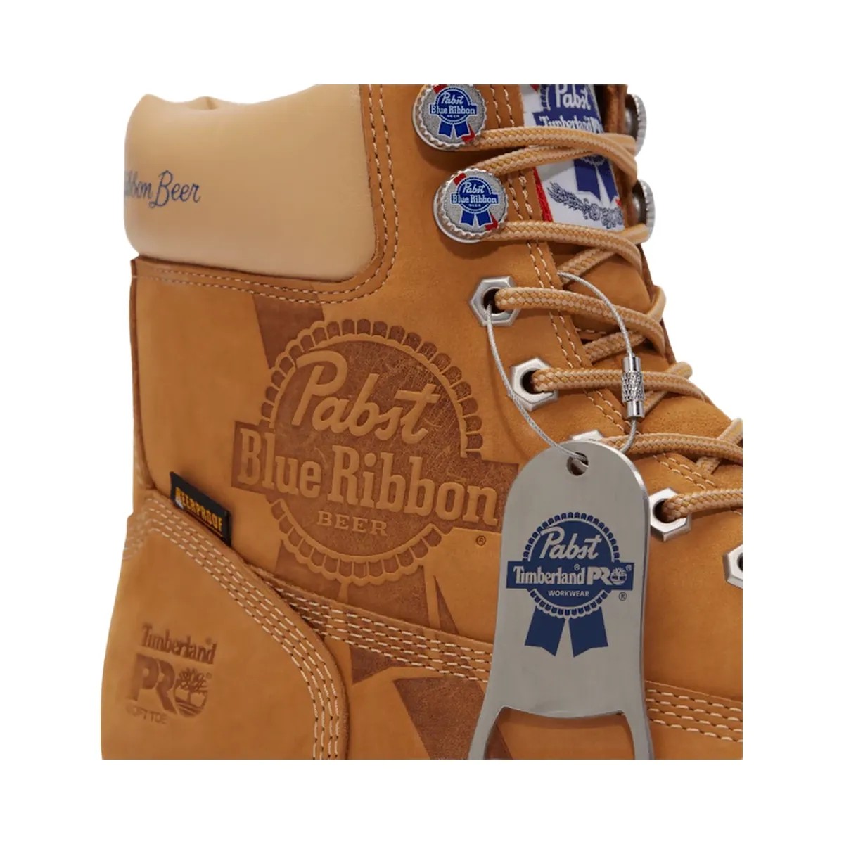 Timberland Pro And Pabst Blue Ribbon Direct Attach 6" Soft Toe Waterproof Work Boot Wheat Nubuck Men'S - HypeFly India View 5