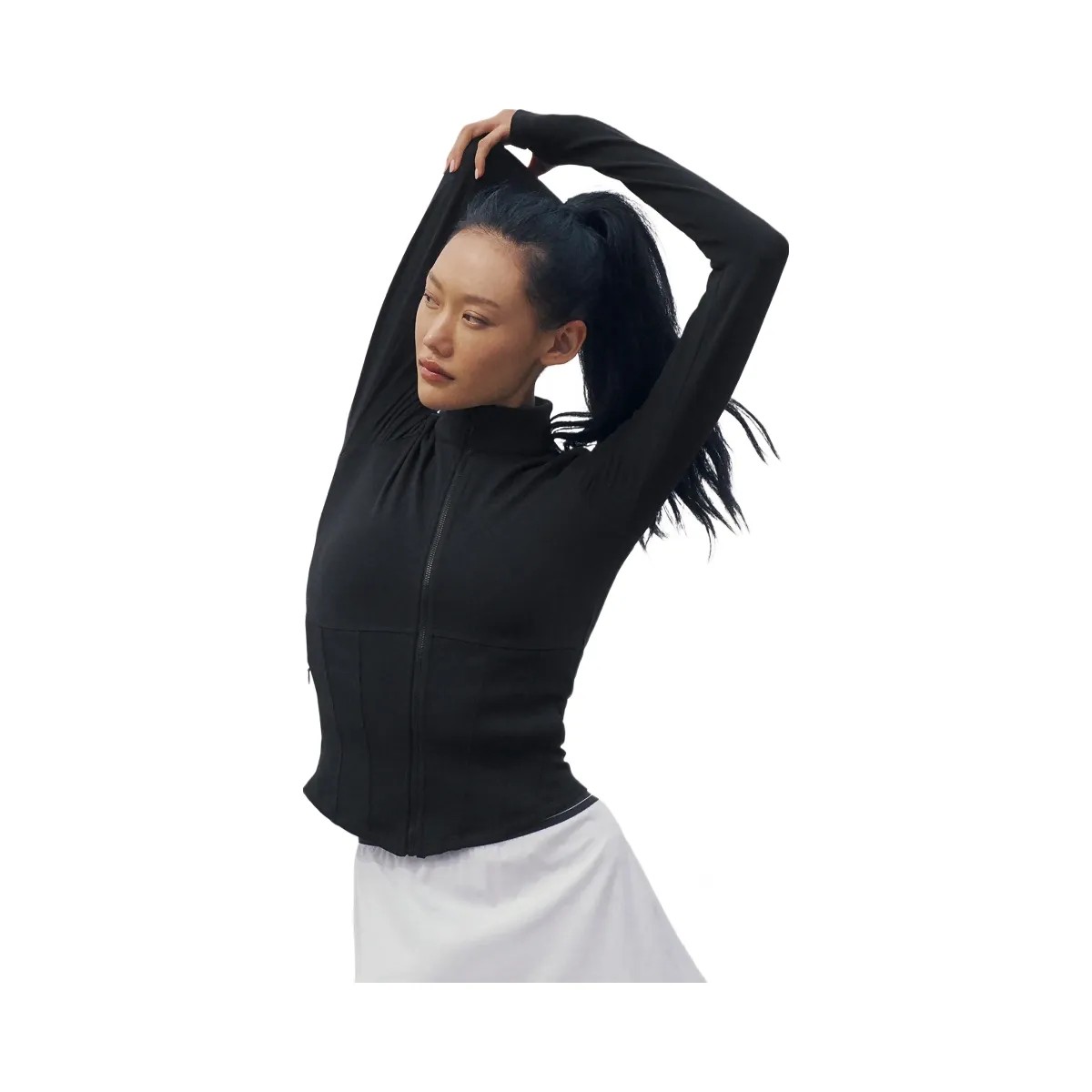 Alo Women's Airbrush Corset Full Zip Jacket - Black - HypeFly India View 6