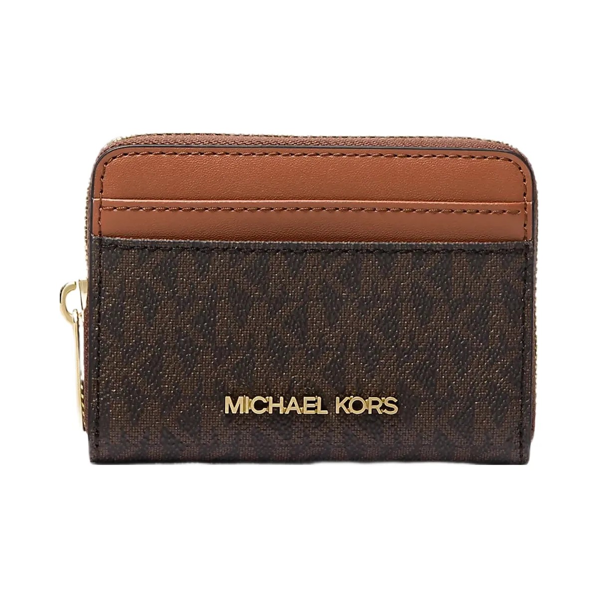 Michael Kors Jet Set Travel Medium Logo Zip-Around Card Case Brown - HypeFly India View 1
