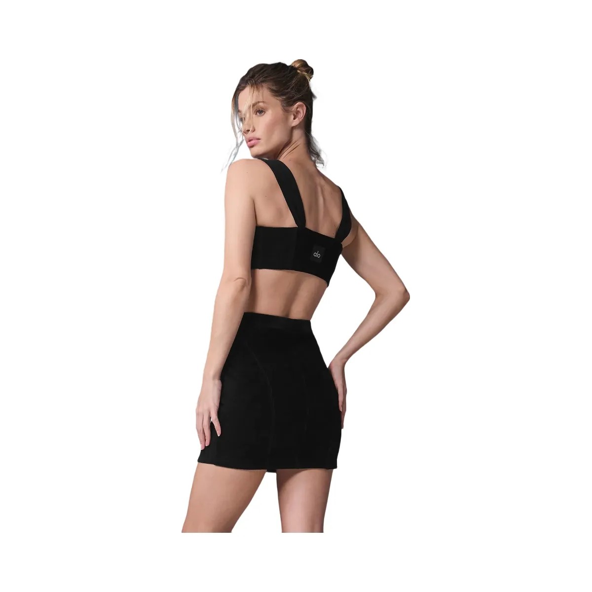 Alo Women's Micro Corduroy Winter Break Mini Skirt - Black - HypeFly India View 5