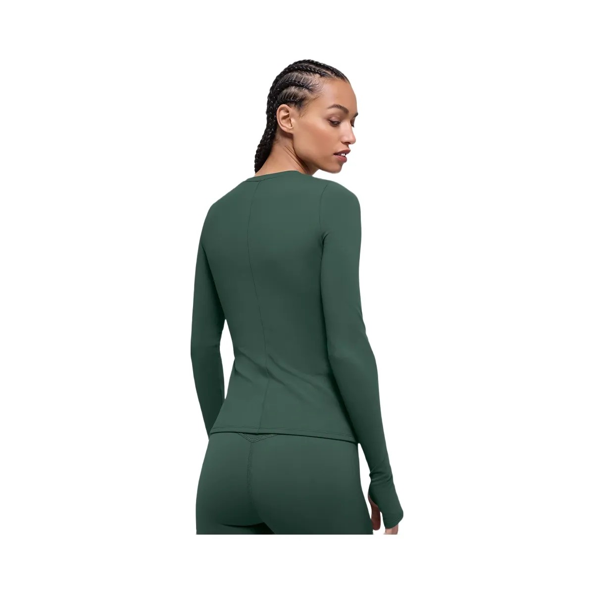 Alo Women's Airbrush Winter Warm Nocturne Long Sleeve - Clover Green - HypeFly India View 2