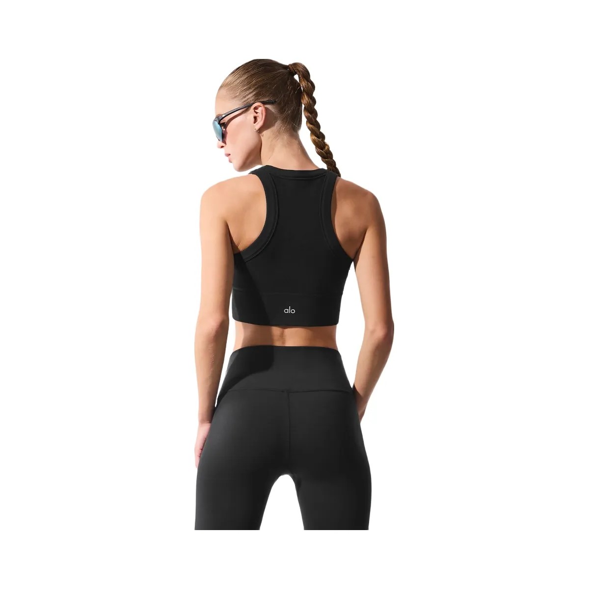Alo Women's Seamless Delight High Neck Bra - Black - HypeFly India View 4