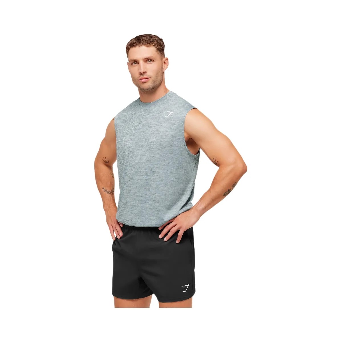 Gymshark Arrival Oversized Tank - Smoke Blue/Denim Grey - HypeFly India View 3