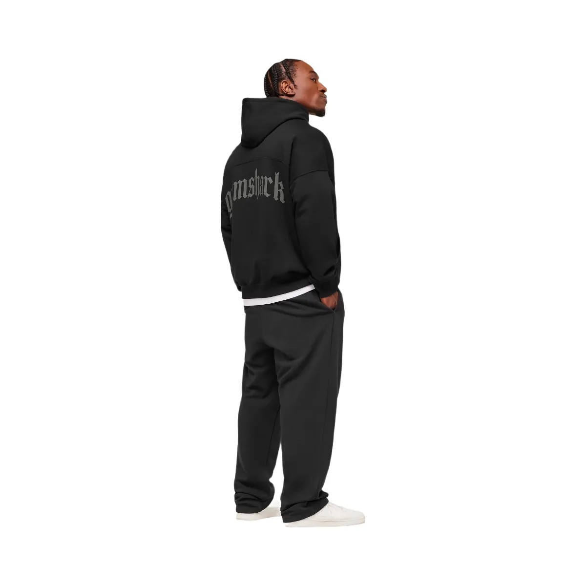 Gymshark Olde English Hoodie - Black - HypeFly India View 4