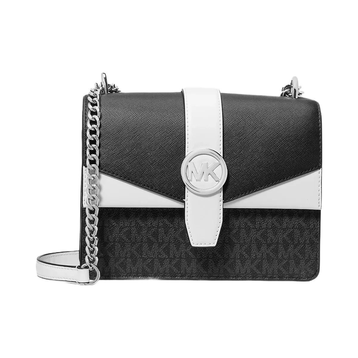 Michael Kors Greenwich Small Color-Block Signature Logo Crossbody Bag Black Combo - HypeFly India View 1