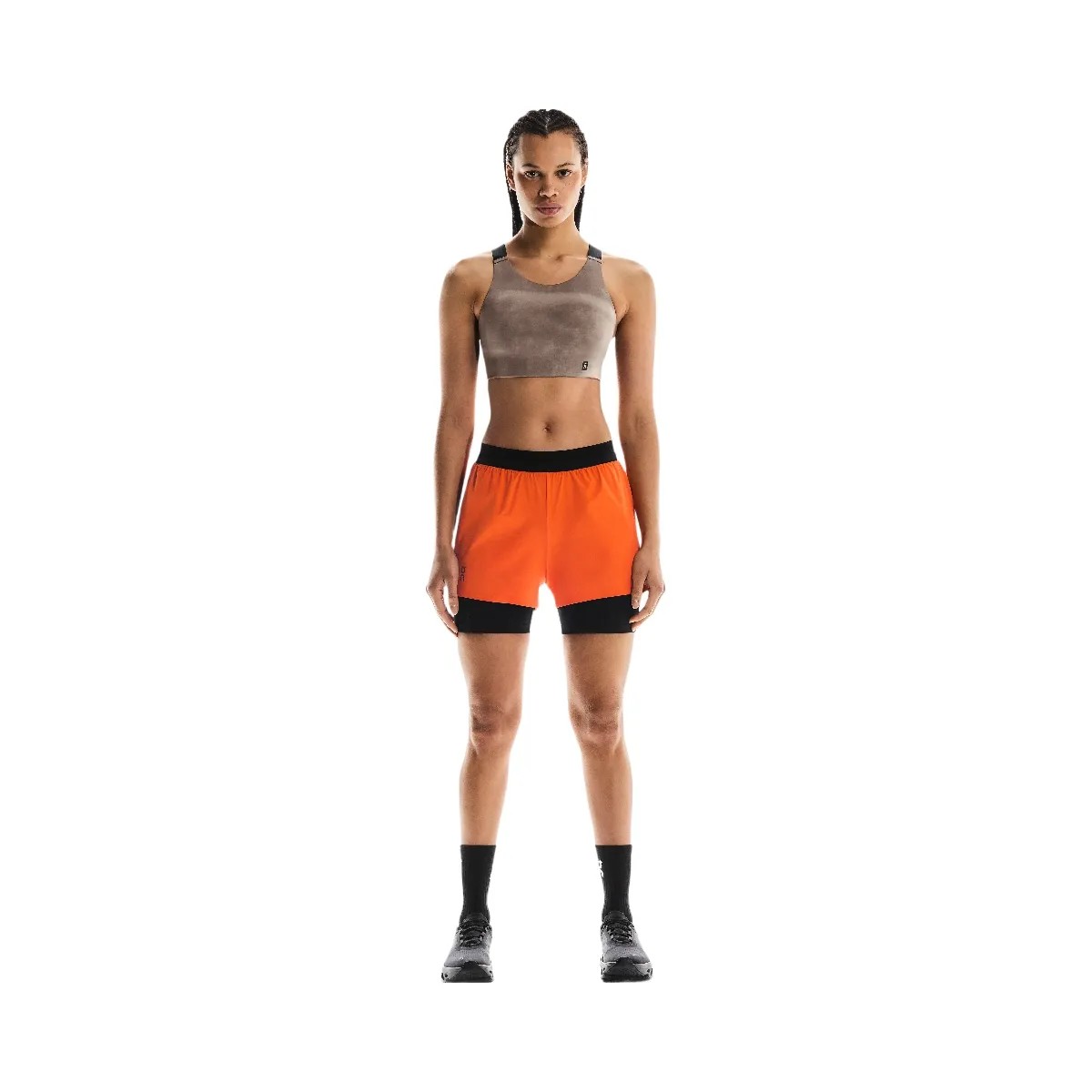 On Performance Bra Aop Cinder | Black - HypeFly India View 4