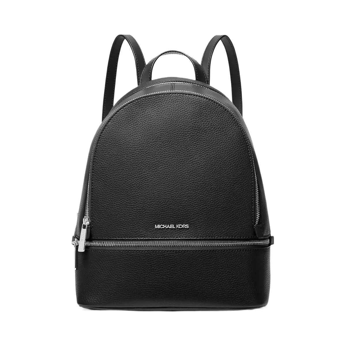 Michael Kors Rhea Medium Pebbled Leather Backpack Black - HypeFly India View 1