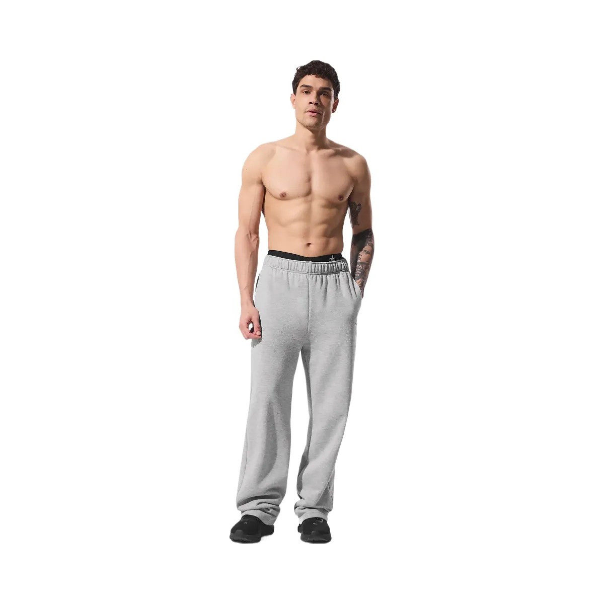 Alo Men's Accolade Straight Leg Sweatpant - Athletic Heather Grey - HypeFly India View 1