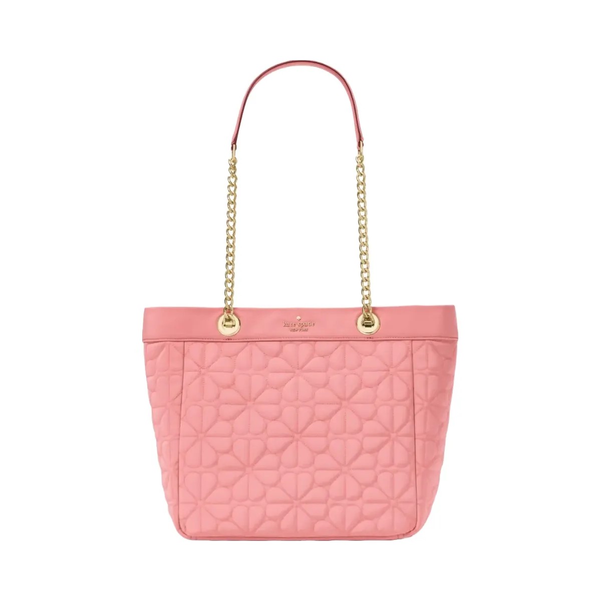 Kate Spade Flower Quilted Fabric Medium Tote Terracotta Tile - HypeFly India View 1