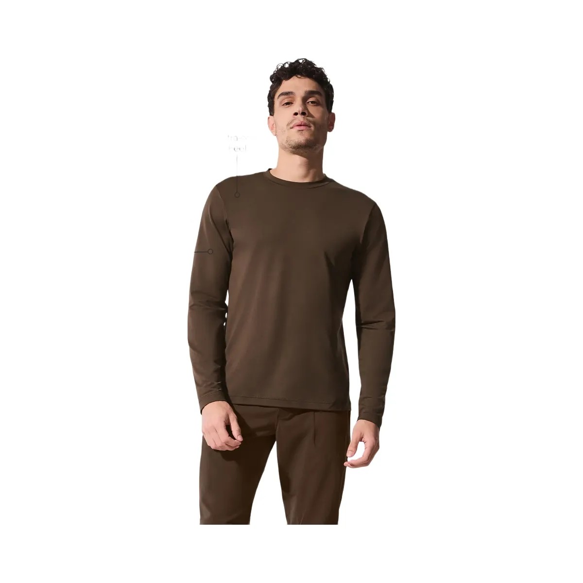 Alo Men's Conquer Reform Crewneck Long Sleeve - Espresso - HypeFly India View 1