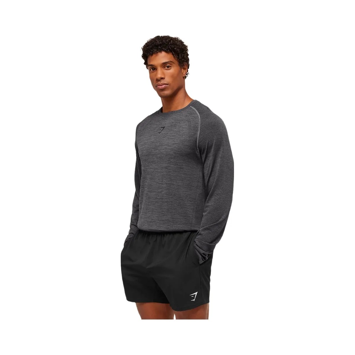 Gymshark Versatile Seamless Long Sleeve T-Shirt - Dark Grey/Black - HypeFly India View 3