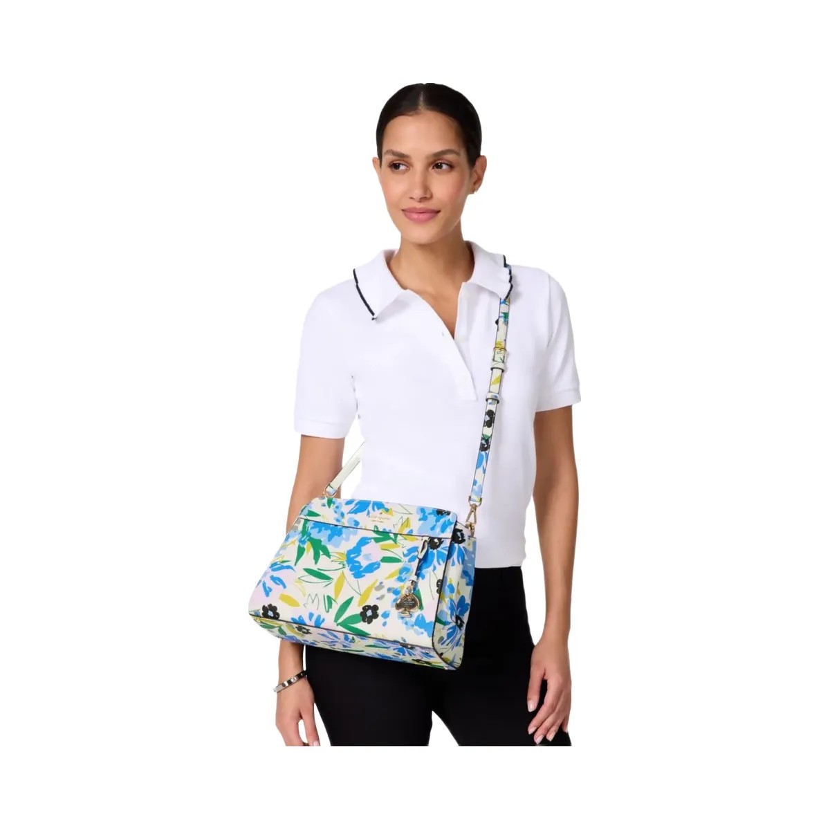 Kate Spade Madison Floral Medium Top Handle Satchel Cream Multi - HypeFly India View 2