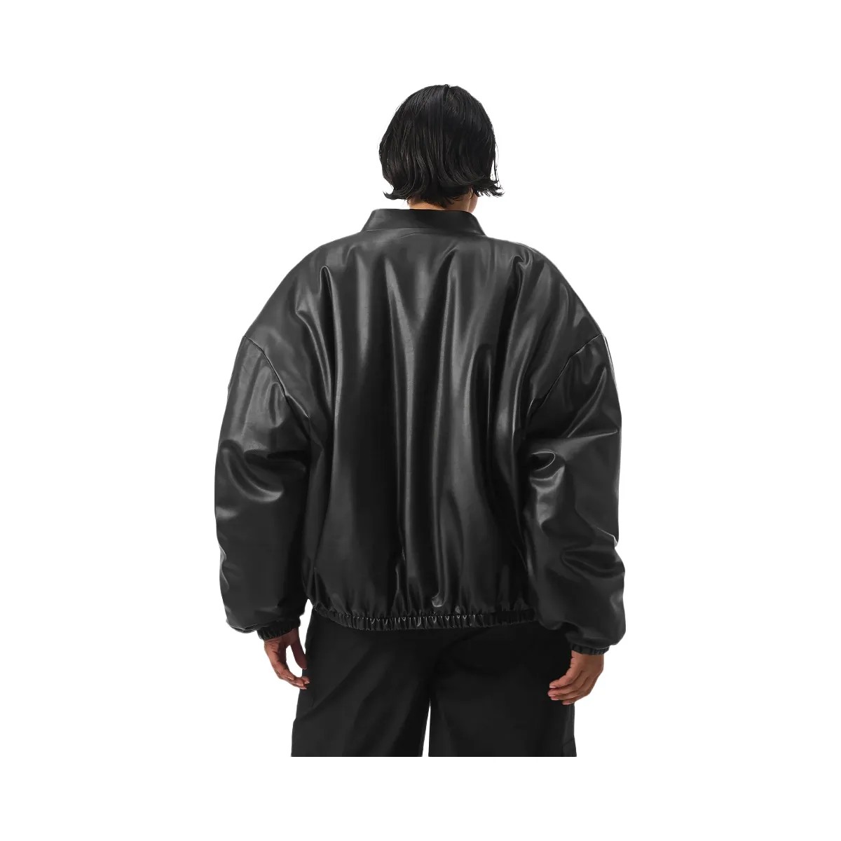 Alo Women's Faux Leather Premier Bomber - Black - HypeFly India View 6
