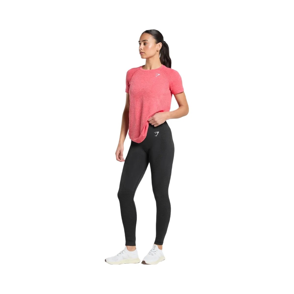 Gymshark Vital Light T-Shirt - Coral Red/Marl - HypeFly India View 5