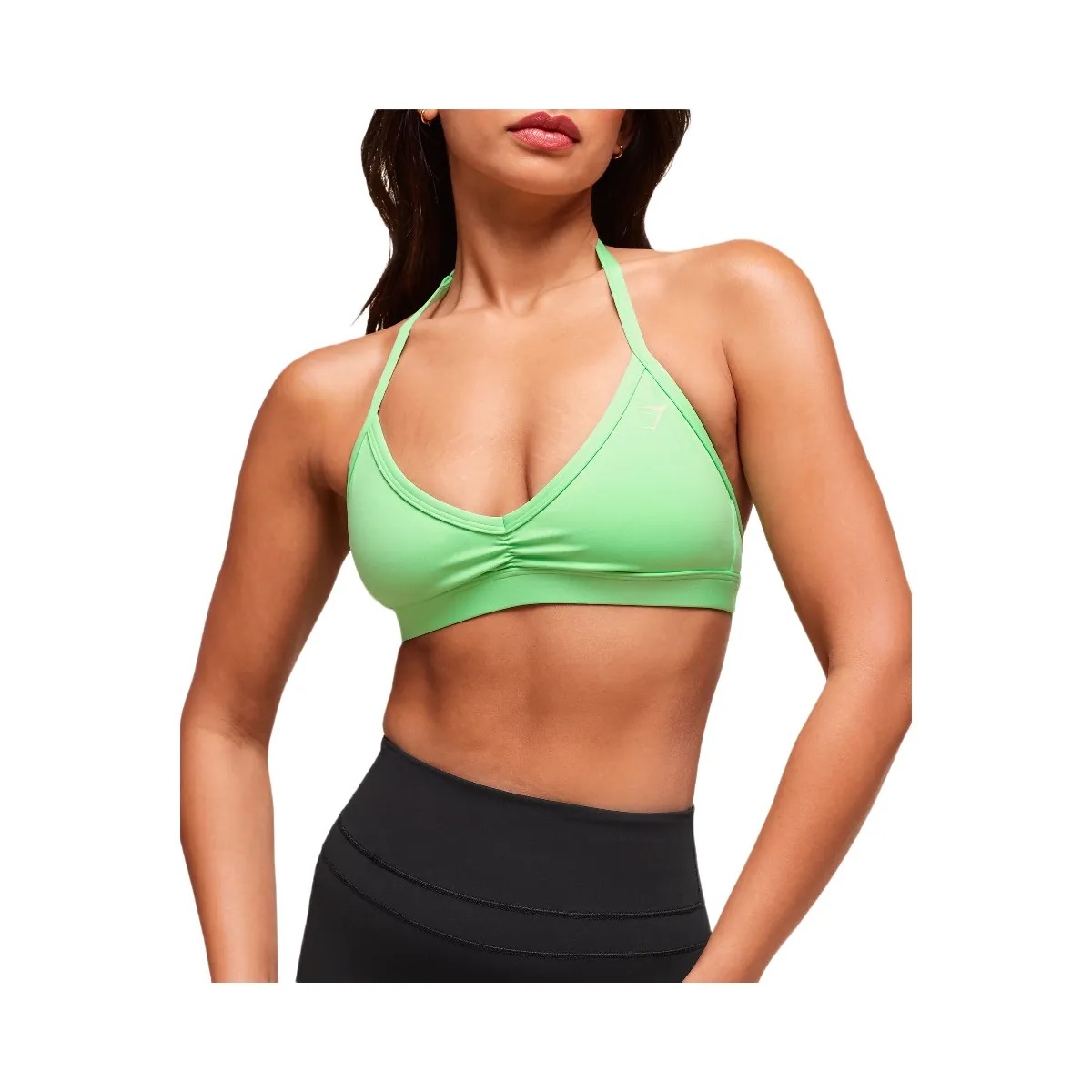 Gymshark Minimal Halterneck Sports Bra - Active Green - HypeFly India View 4