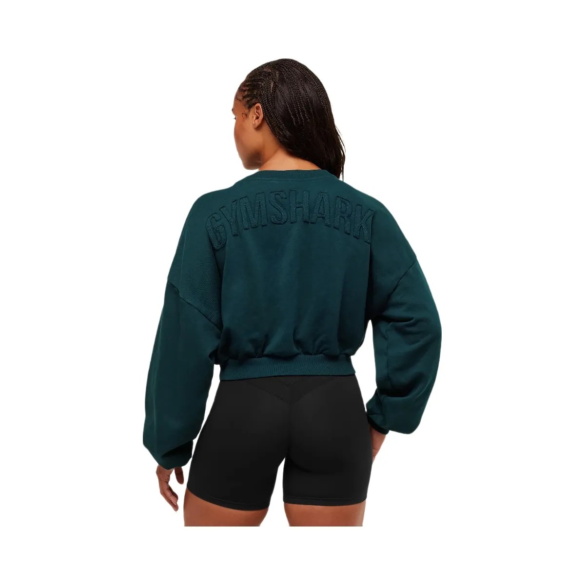 Gymshark Power Washed Sweat Top - Deep Petrol Blue/Acid Wash Small Ball - HypeFly India View 6