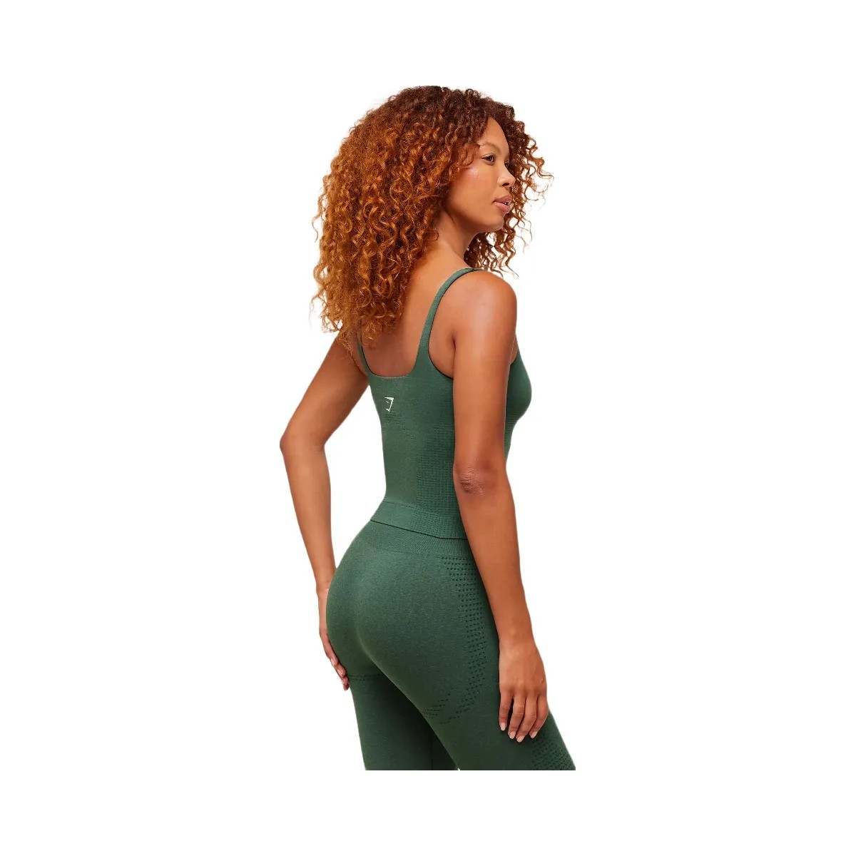 Gymshark Vital Tank With Shelf - Obsidian Green Marl - HypeFly India View 4