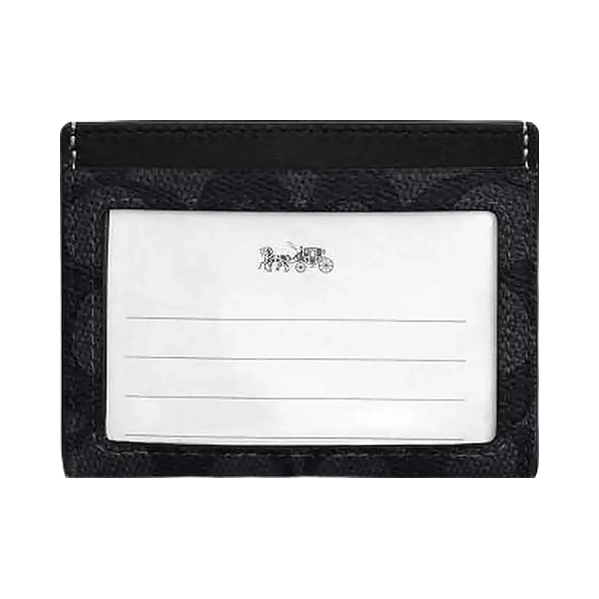 Coach Slim Id Card Case In Signature Canvas Signature Canvas-Charcoal-Black - HypeFly India View 1
