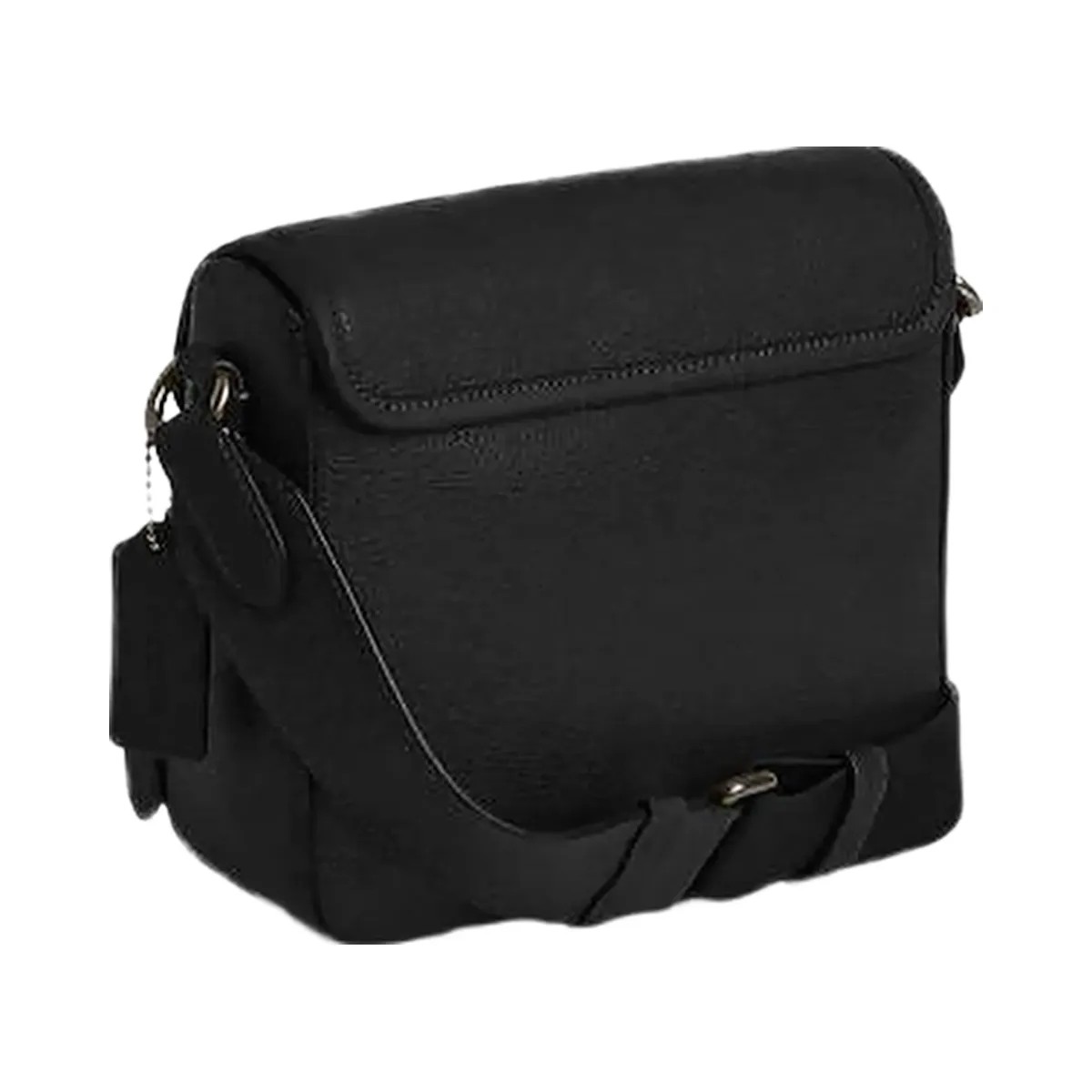 Coach Sullivan Flap Crossbody Bag Pebbled Leather-Gunmetal-Black - HypeFly India View 3