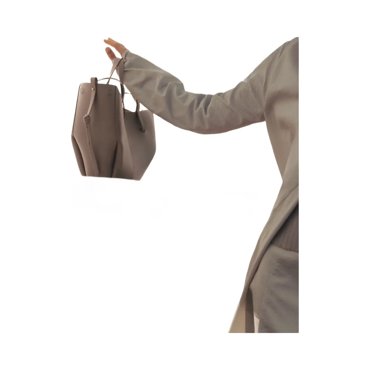 Polene Cyme Mini Textured Taupe - HypeFly India View 2