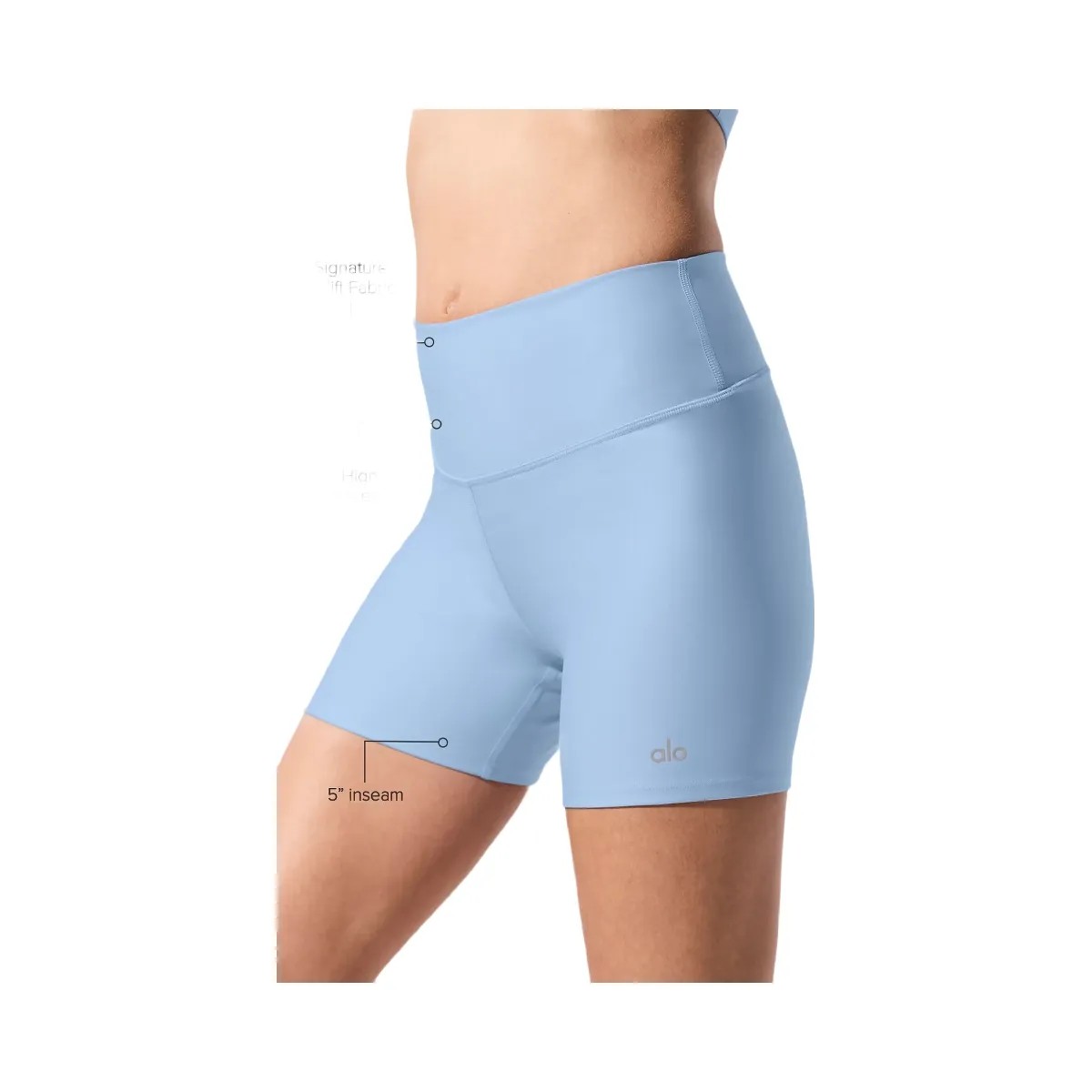 Alo Women's 5" Airlift Energy Short - Seashell Blue - HypeFly India View 2