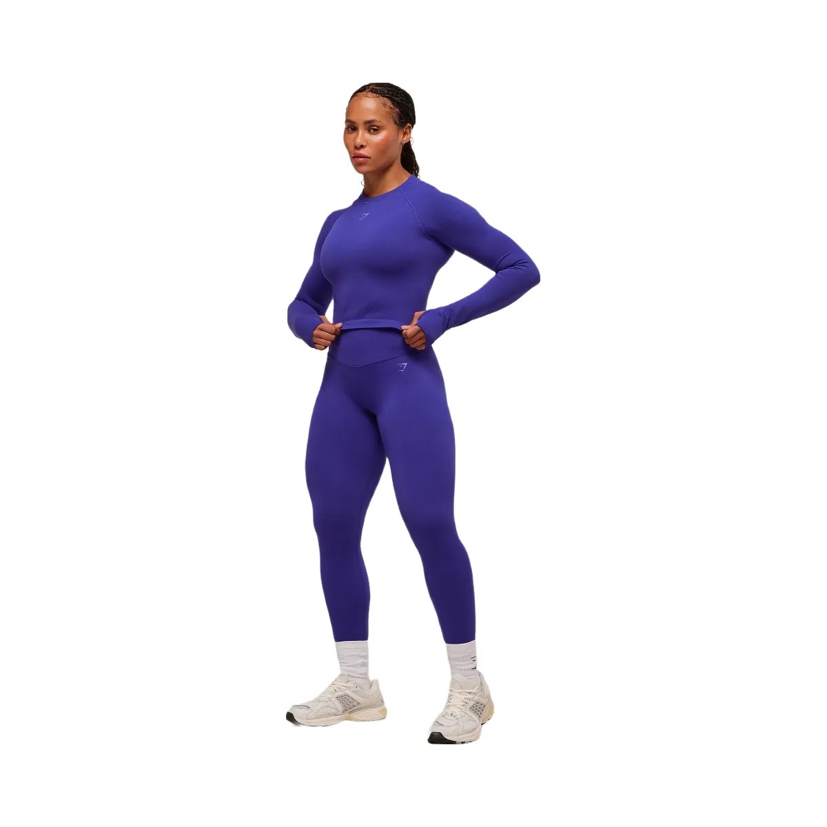 Gymshark Activate Long Sleeve Crop Top - Cobalt Purple - HypeFly India View 4