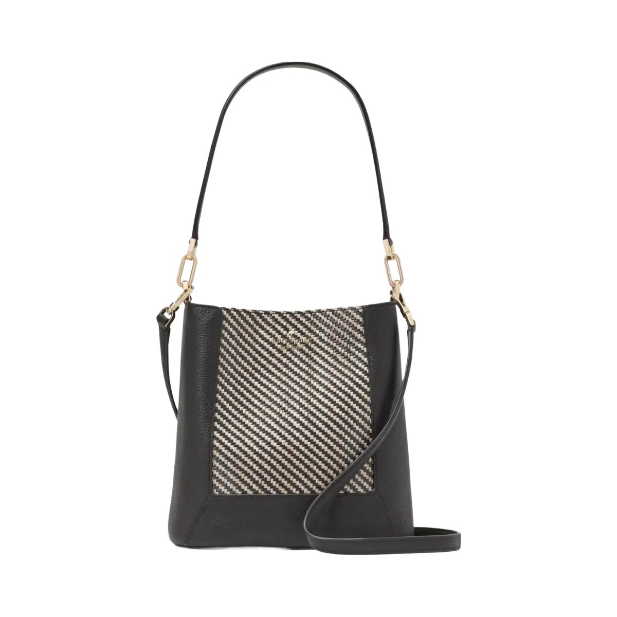Kate Spade Lena Straw Bucket Bag Black Multi - HypeFly India View 1