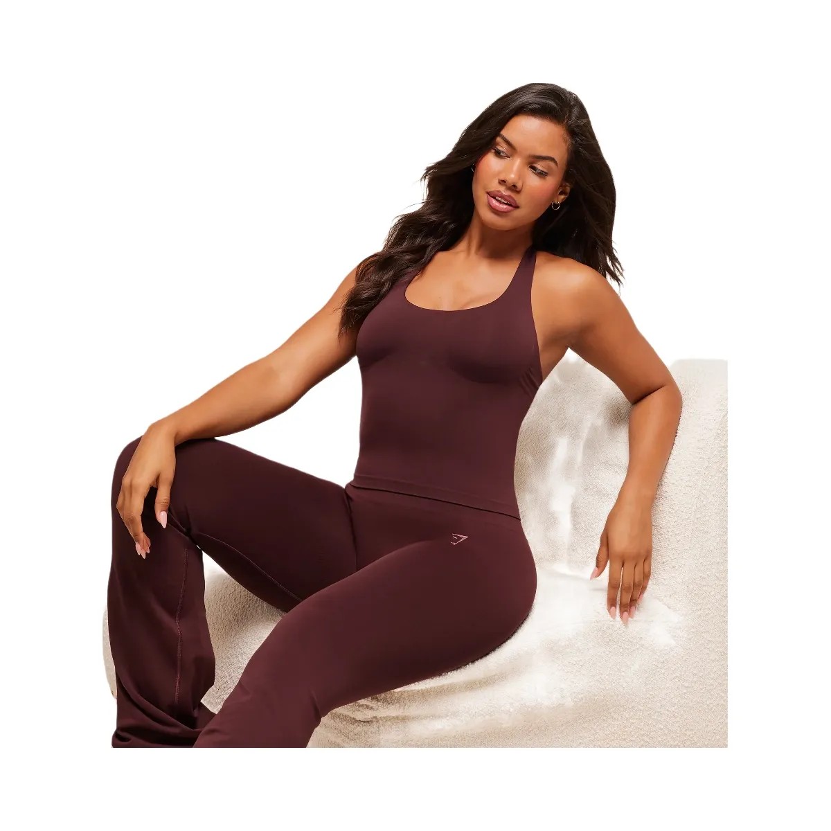 Gymshark Soft Sculpt Halterneck Tank With Shelf - Rich Maroon - HypeFly India View 6