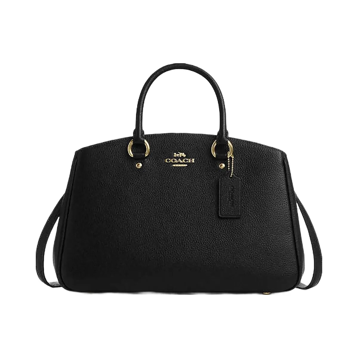 Coach Savannah Carryall Bag Pebbled Leather-Gold-Black - HypeFly India View 1