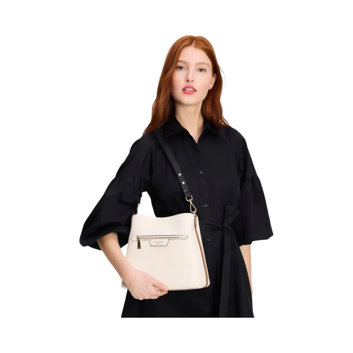 Kate Spade Hudson Colorblocked Pebbled Leather Shoulder Bag Parchment Multi - HypeFly India View 2