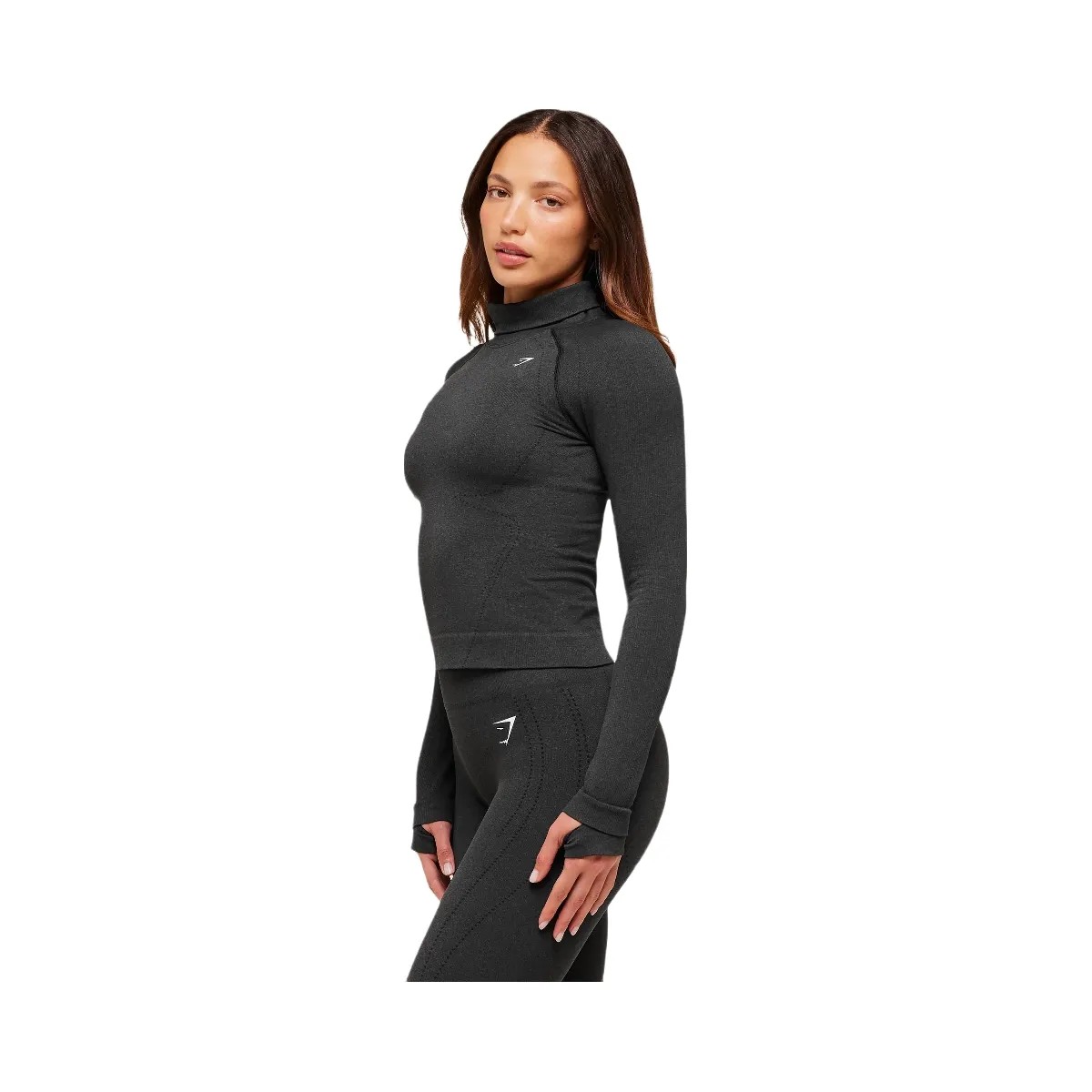 Gymshark Vital Warm Long Sleeve Top - Black Marl - HypeFly India View 4