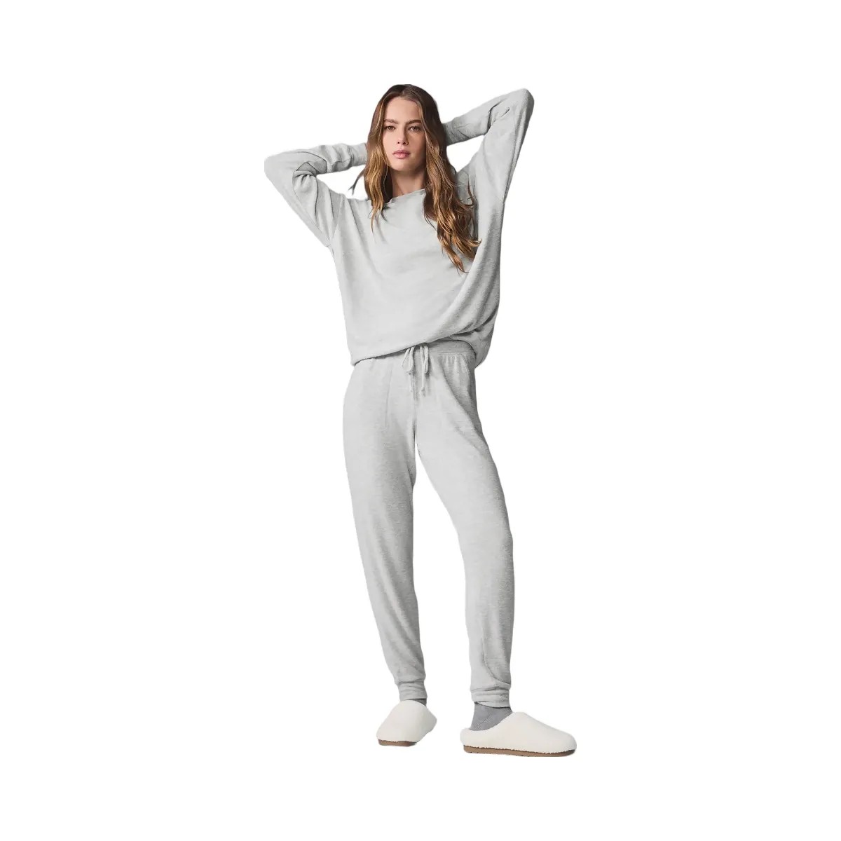 Alo Women's Soho Sweatpant - Athletic Heather Grey - HypeFly India View 4