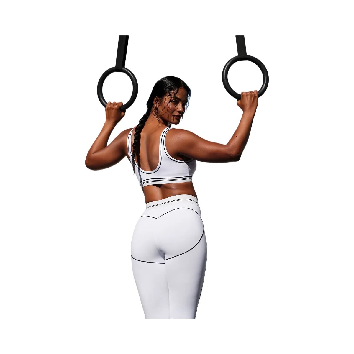 Alo Women's Airbrush High-Waist Heart Throb Legging - White/Black - HypeFly India View 5