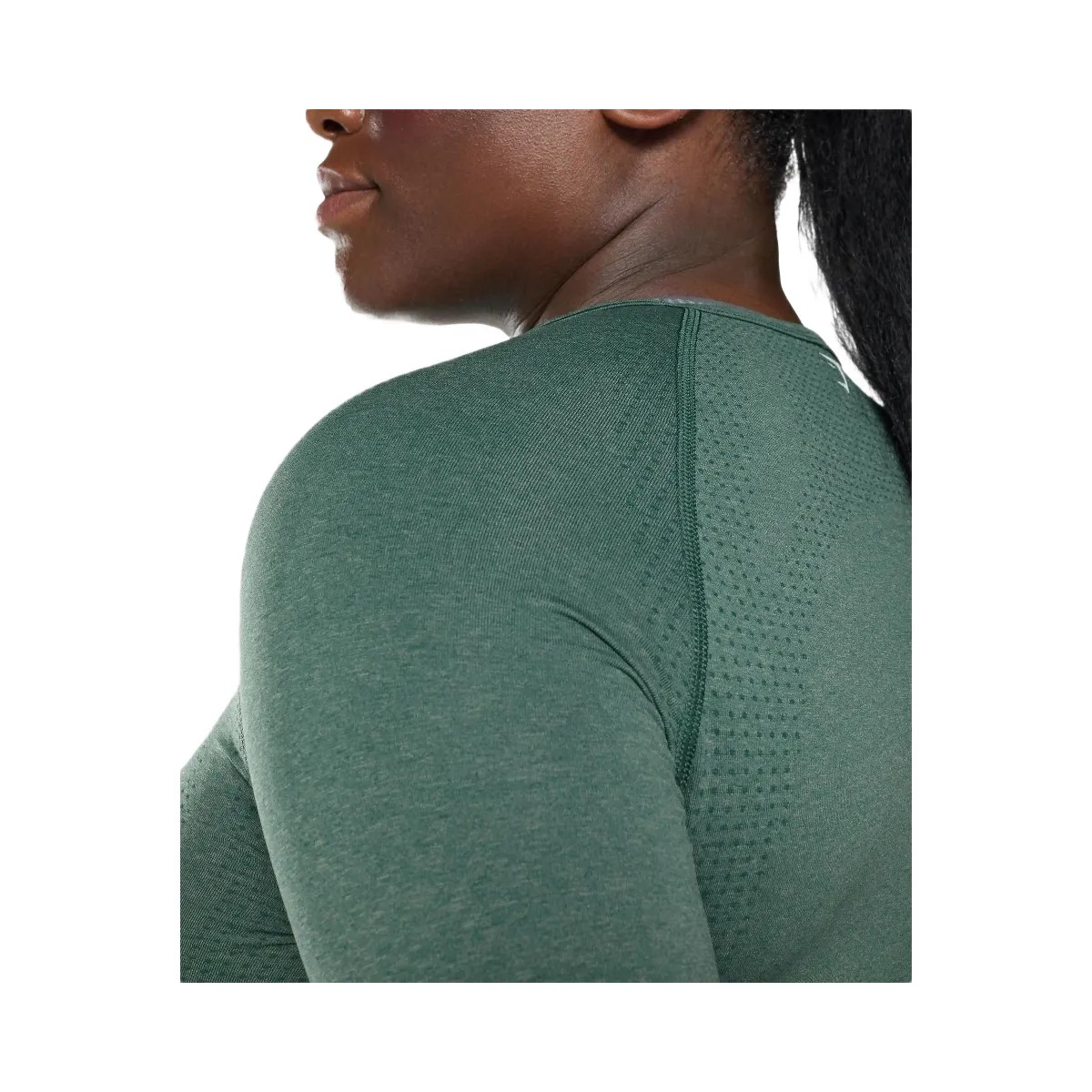Gymshark Vital Crop Top - Dark Green Marl - HypeFly India View 6