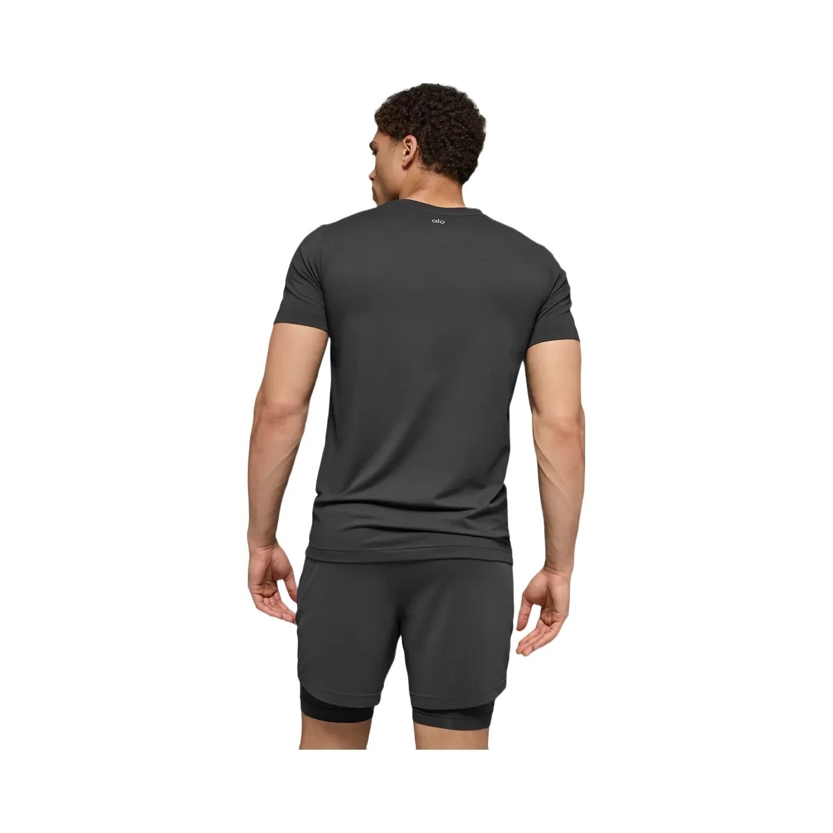 Alo Men's Conquer Reform Crewneck Short Sleeve - Anthracite - HypeFly India View 3