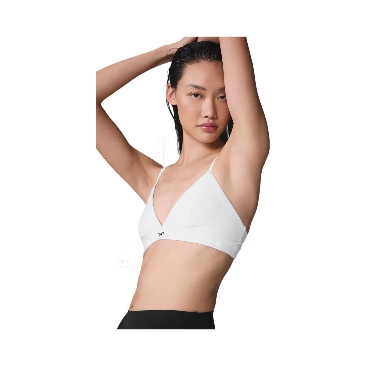 Alo Women's Splendor Bra - White/Black - HypeFly India View 1