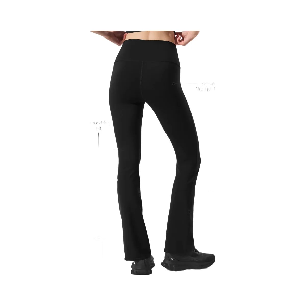 Alo Women's Airbrush High-Waist 7/8 Bootcut Legging - Black - HypeFly India View 3
